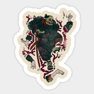 Mad Samurai Zombie! Sticker